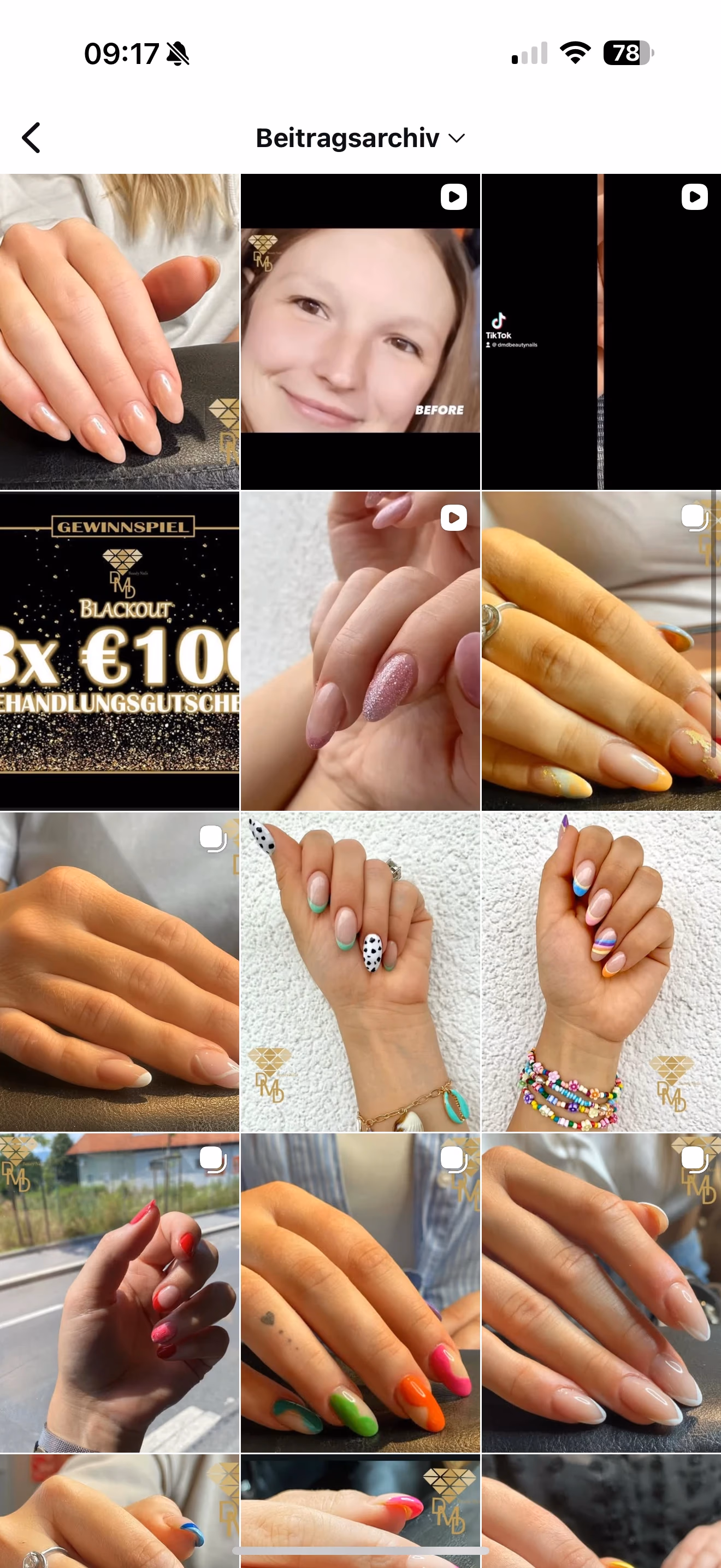 DMD Beauty – vollständiger Instagram-Feed, vorher